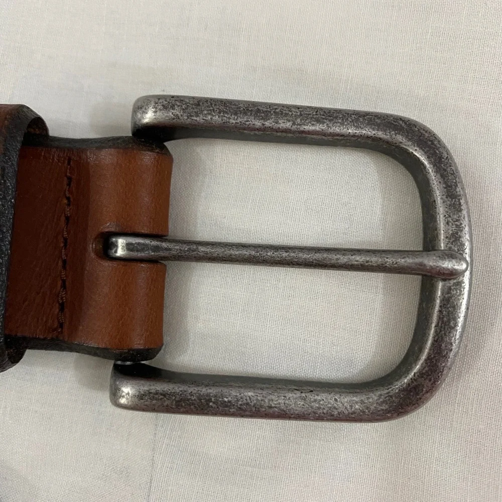 Allen Edmonds 13457 Studded Belt Men 36 Brown Leather Vintage Casual USA Made